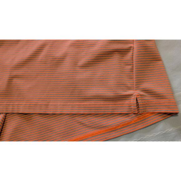 Under Armour Performance HeatGear Polo Shirt Mens XXL Orange/Gray Stripe Golf - Picture 4 of 9
